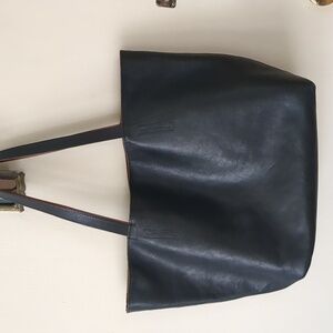 Black/caramel Pulicati large Italian tote bag